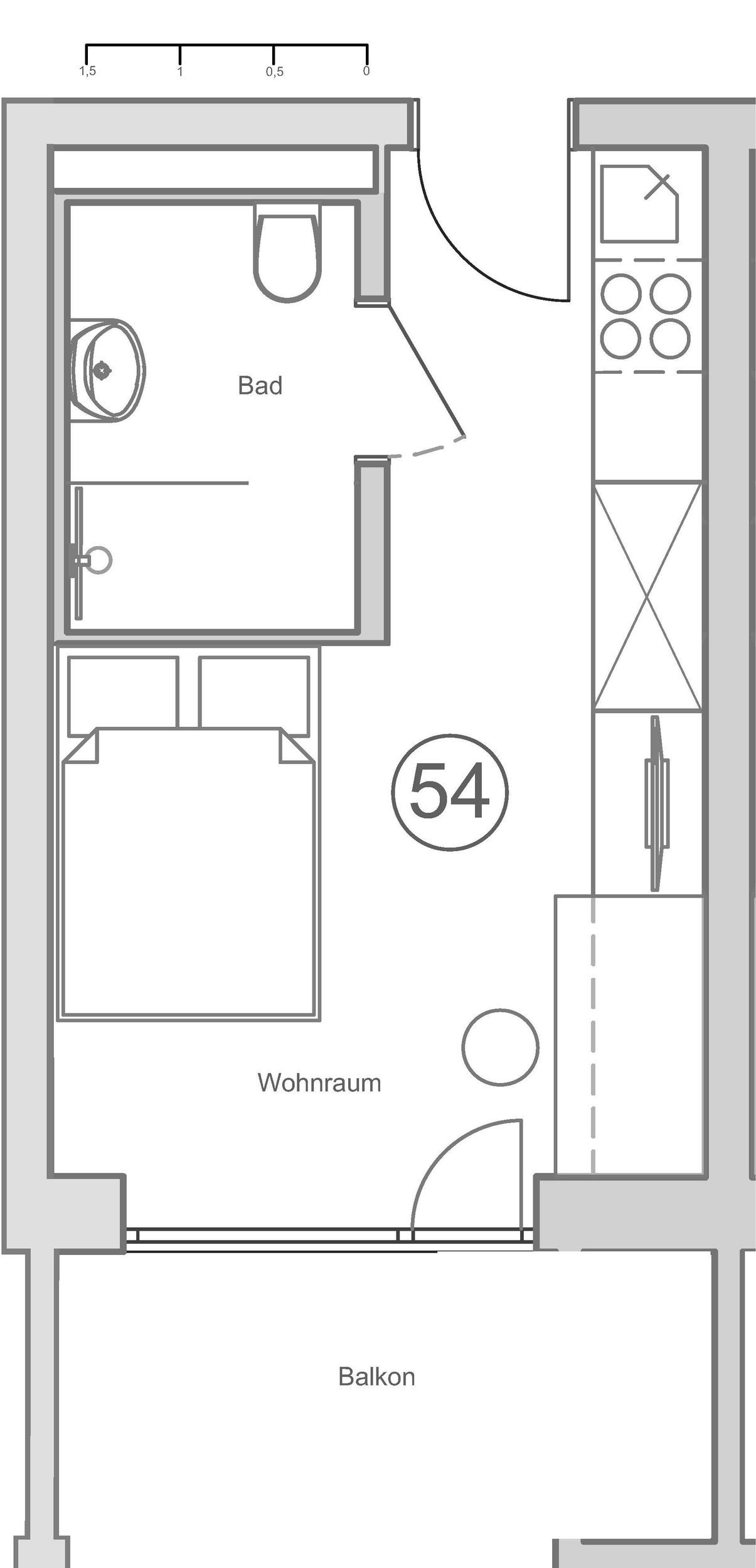 Wohnungsplan mit Balkon