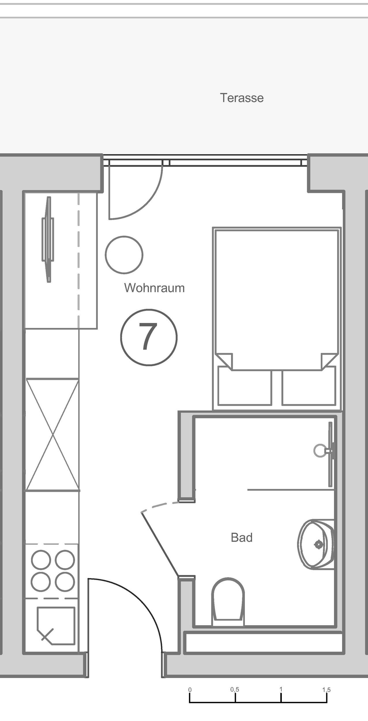 Grundriss mit Terrasse