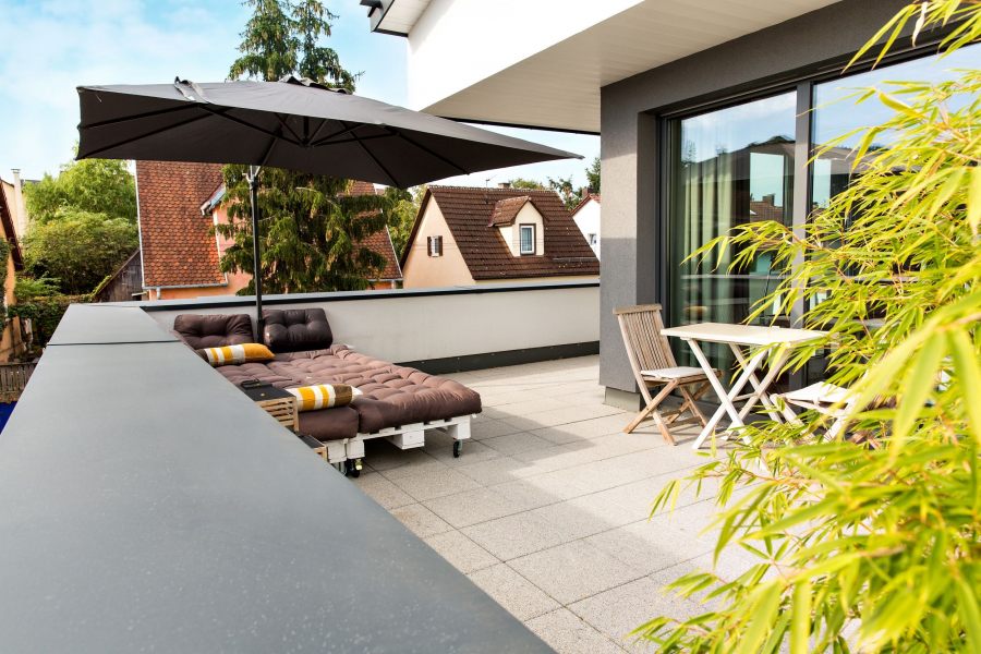Moderne Dachterrasse - Moderne 1,5 Zimmer Wohnung mit Dachterrasse