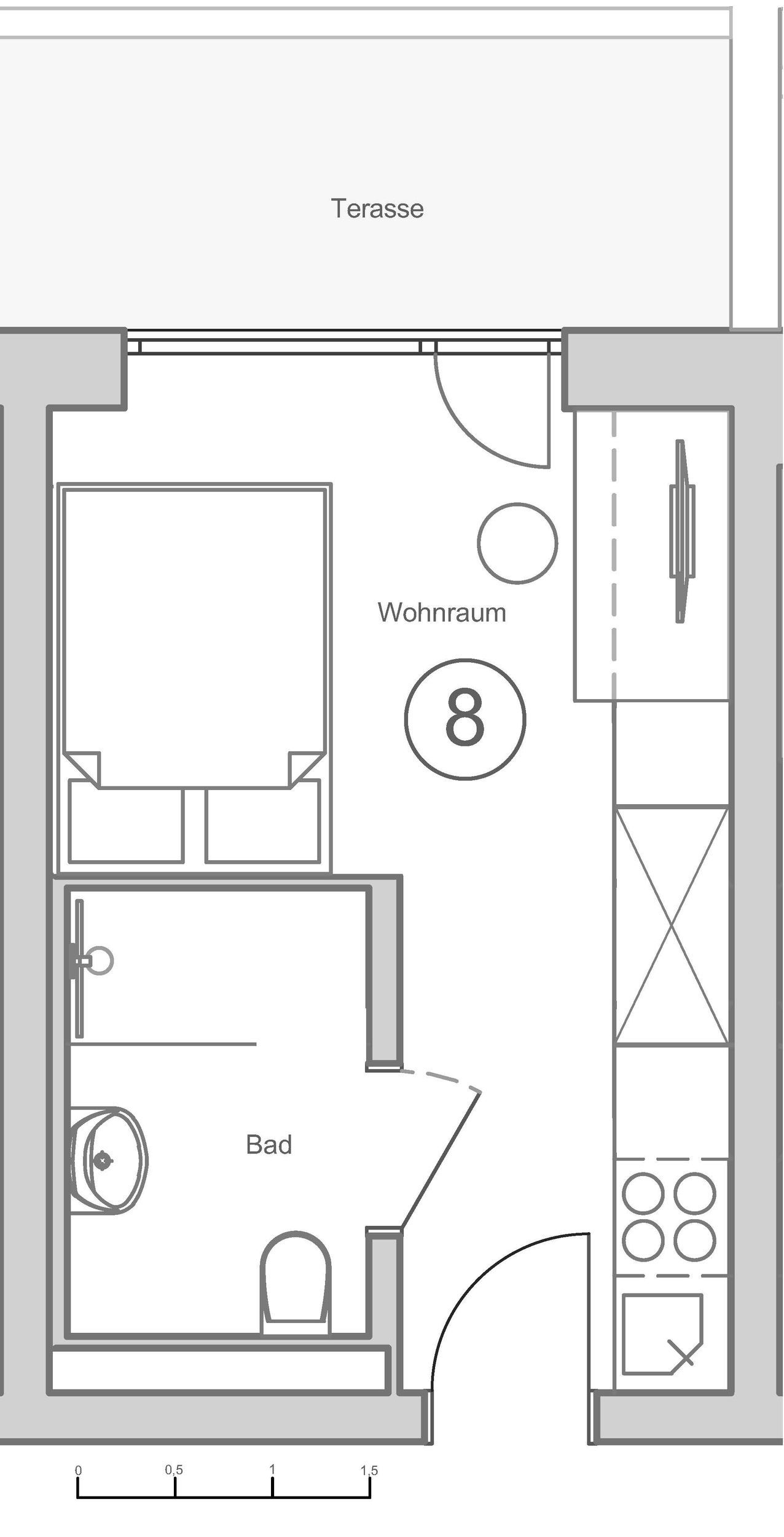 Grundriss mit Terrasse