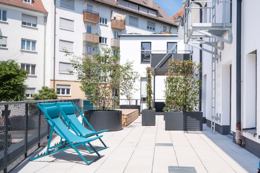 Moderne Terrasse in Stuttgart - Möbliertes Apartment mit toller Aussicht!