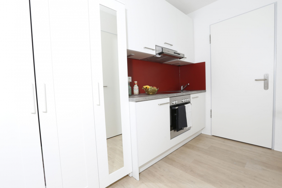 Beispiel Küche - Effizient geschnittene 1-Zimmer-Wohnung im Campo V